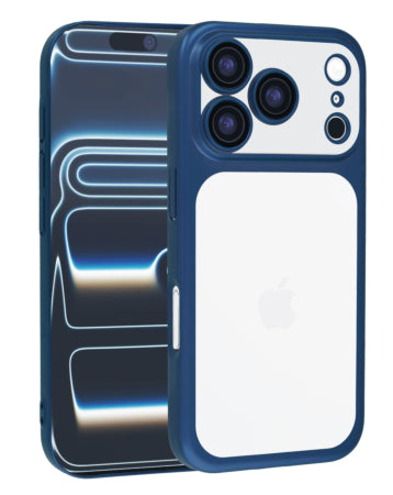 Frosted Transparent Matte Case with Lens Protection For iPhone 17 Pro Max - Deep Blue
