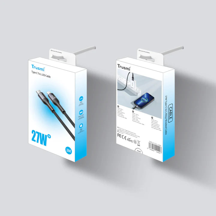 Trusmi USB C To USB Lightning 27W Cable - 1 Meter
