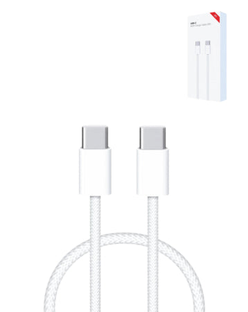 USB-C to USB-C Woven Charge Cable iPhone / iPads / AirPods Series - 60W Fast Charging - 15, 16 and 17 series.