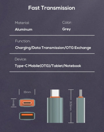 LDNIO USB Convertor USB C Male to USB A Female Adapter