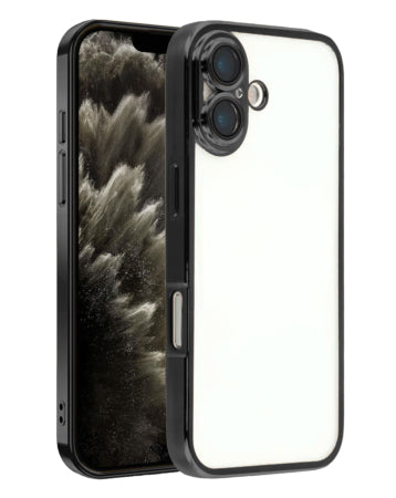 Frosted Transparent Matte Case with Lens Protection For iPhone 17 - BLACK