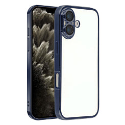 Frosted Transparent Matte Case with Lens Protection For iPhone 17 - BLUE