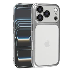 Frosted Transparent Matte Case with Lens Protection For iPhone 17 Pro - Silver