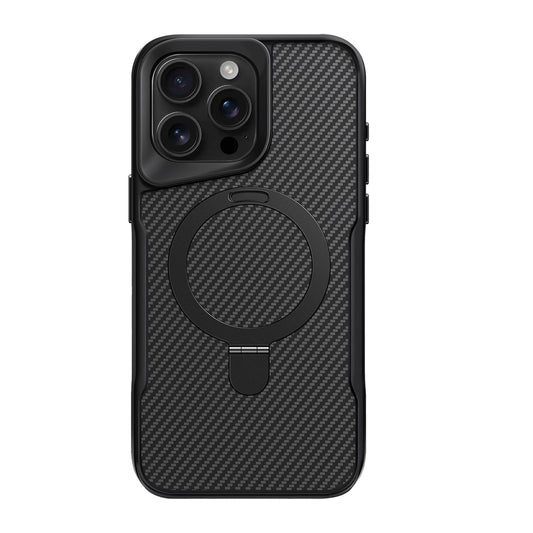 TRUSMI CF01 iPhone Series Carbon Fiber with 360° Rotating Kickstand Magnetic Phone Case For iPhone 17