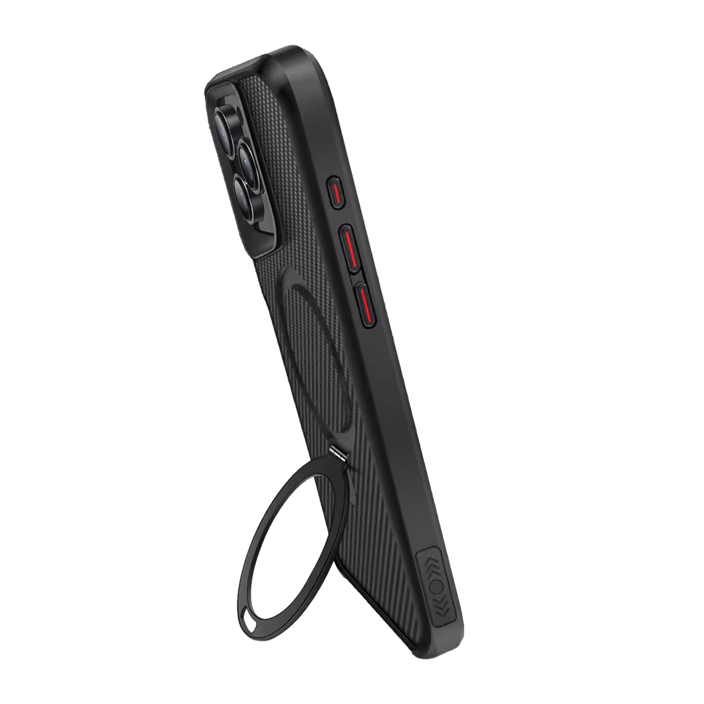 TRUSMI CF01 iPhone Series Carbon Fiber with 360° Rotating Kickstand Magnetic Phone Case For iPhone 17