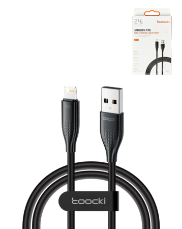 Toocki USB A-L Non-MFI Fast Charging Data Cable (BLACK) (6ft) (20W)